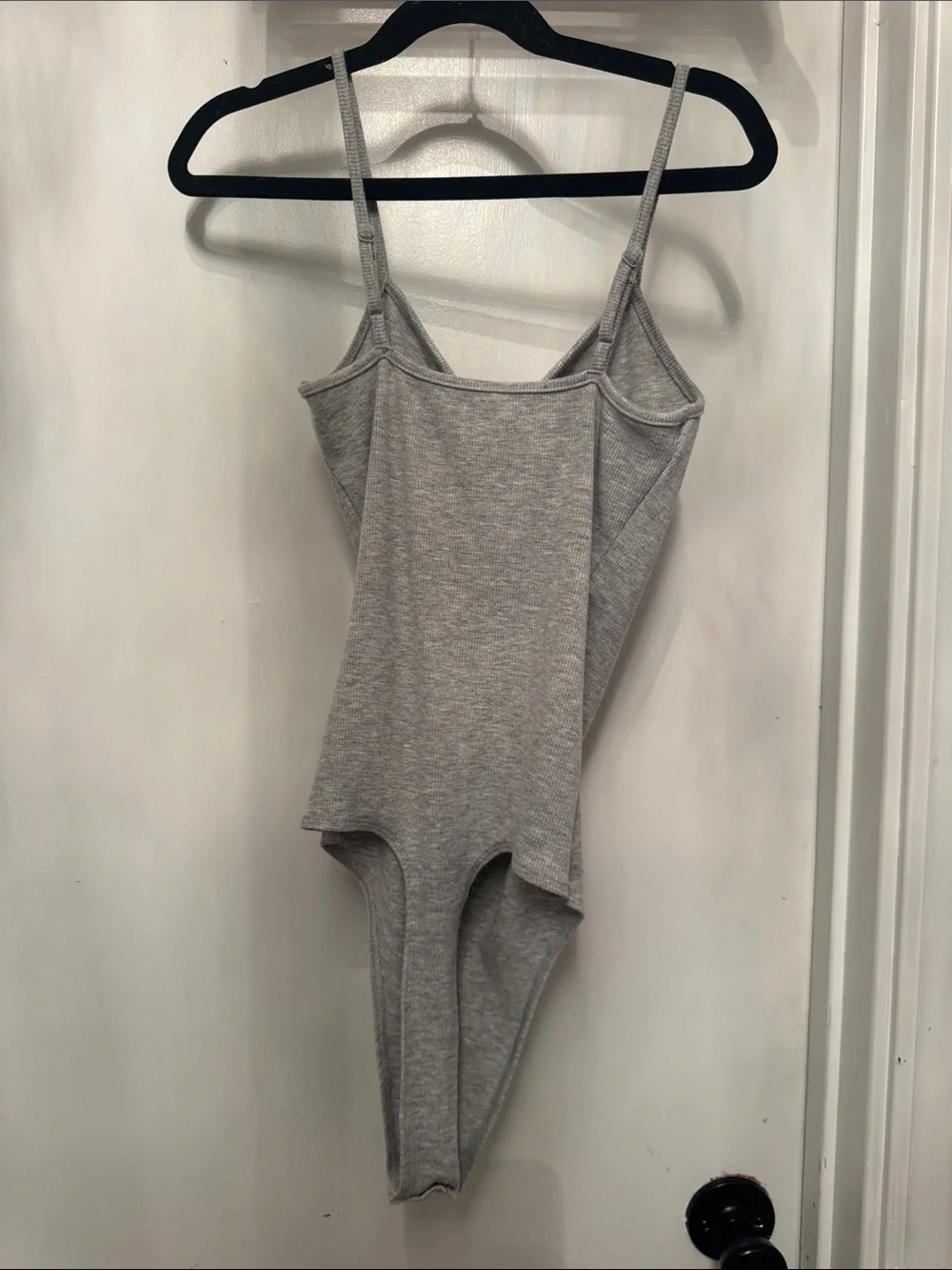 American Eagle Outfitters Light Gray Ruched Bandeau Bodysuit